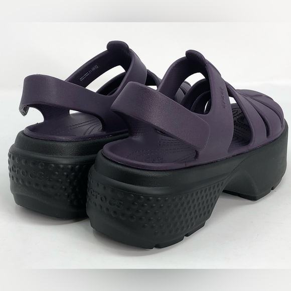 Crocs Women’s Stomp Fisherman Sandal 209938 Purple Black - Size 7 - Picture 9 of 10